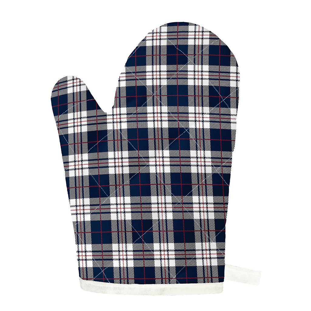 Blue White And Red Tartan Pattern Print Single Oven Mitt