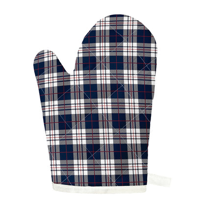 Blue White And Red Tartan Pattern Print Single Oven Mitt