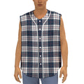 Blue White And Red Tartan Pattern Print Sleeveless Baseball Jersey