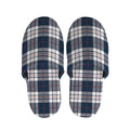 Blue White And Red Tartan Pattern Print Slippers
