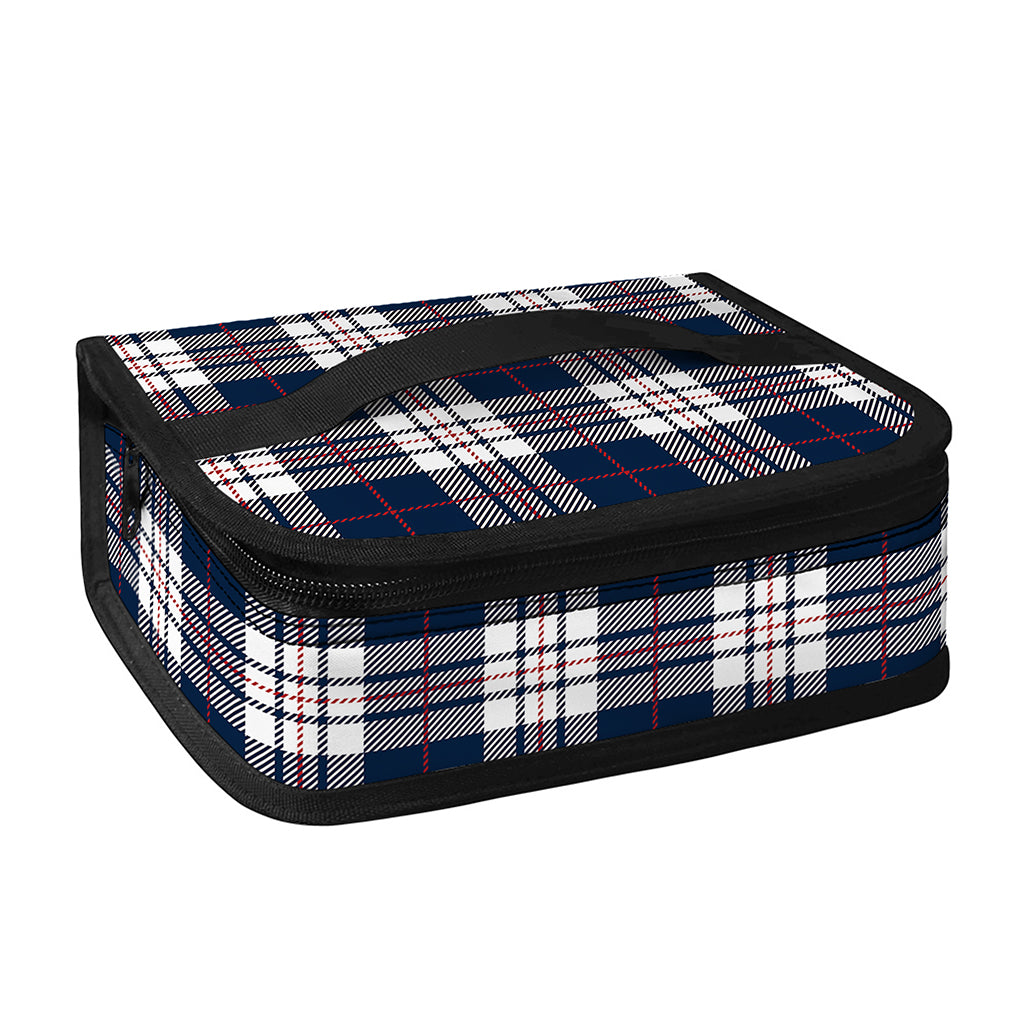 Blue White And Red Tartan Pattern Print Small Lunch Bag