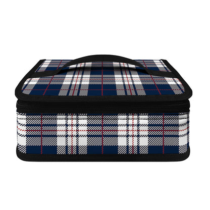 Blue White And Red Tartan Pattern Print Small Lunch Bag