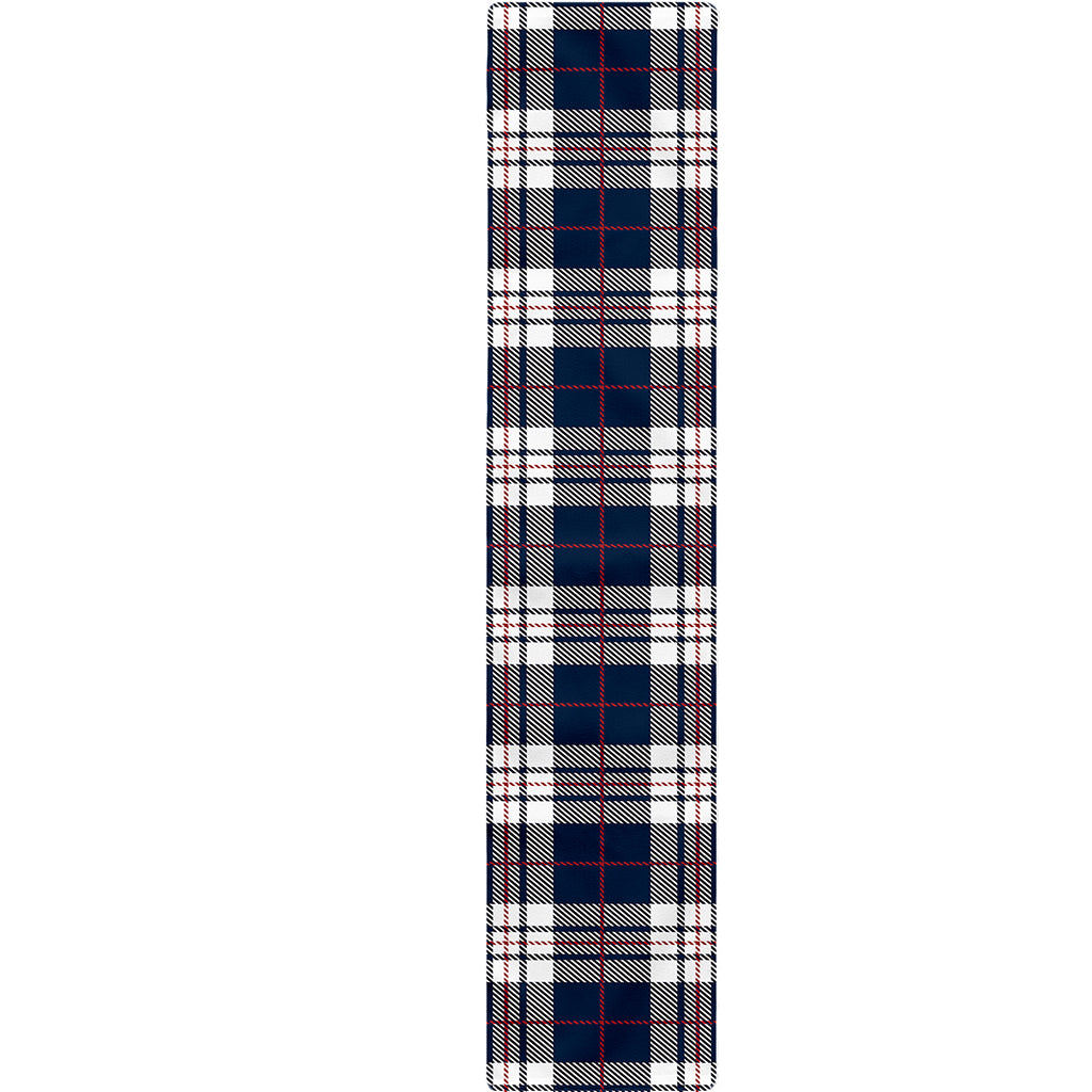 Blue White And Red Tartan Pattern Print Table Runner