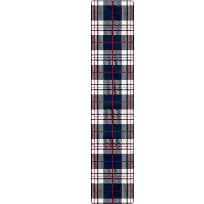 Blue White And Red Tartan Pattern Print Table Runner