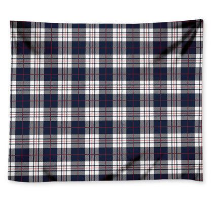 Blue White And Red Tartan Pattern Print Tapestry