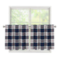 Blue White And Red Tartan Pattern Print Tier Curtains