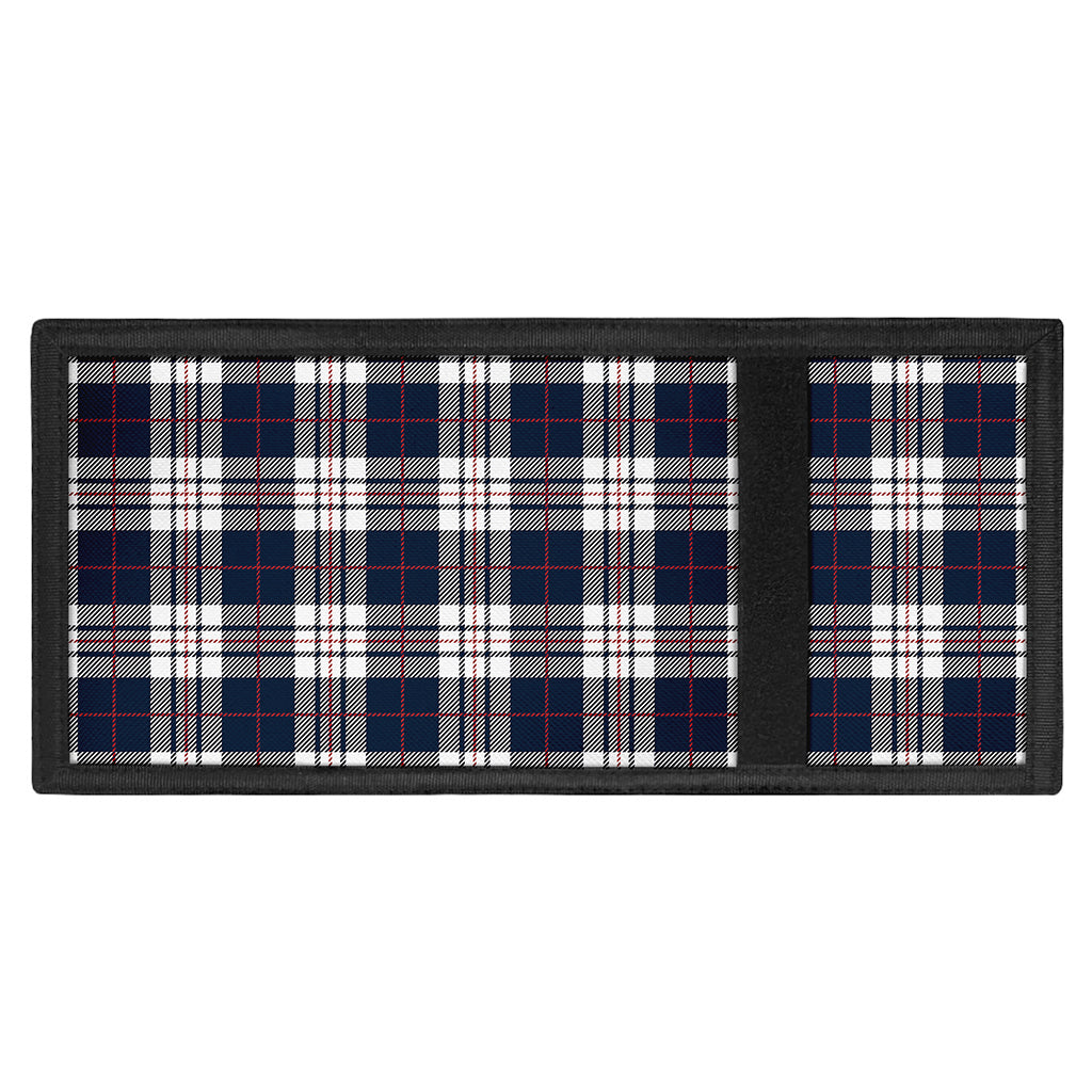 Blue White And Red Tartan Pattern Print Trifold Wallet