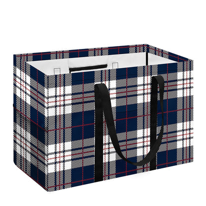 Blue White And Red Tartan Pattern Print Utility Tote Bag