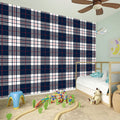 Blue White And Red Tartan Pattern Print Wall Sticker