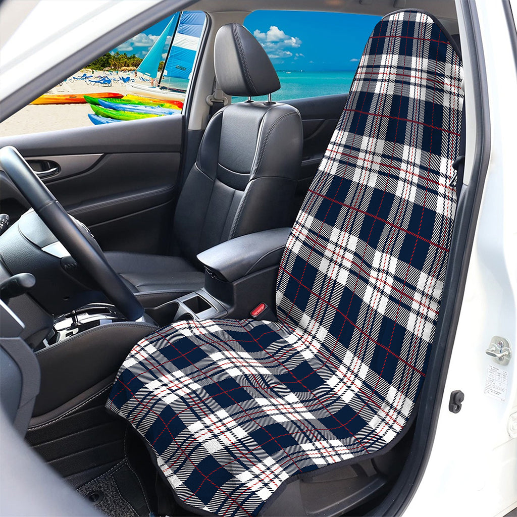 Blue White And Red Tartan Pattern Print Waterproof Car Seat Cover