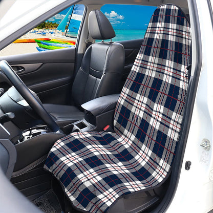 Blue White And Red Tartan Pattern Print Waterproof Car Seat Cover