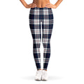 Blue White And Red Tartan Pattern Print Women's Leggings