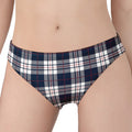 Blue White And Red Tartan Pattern Print Women's Panties