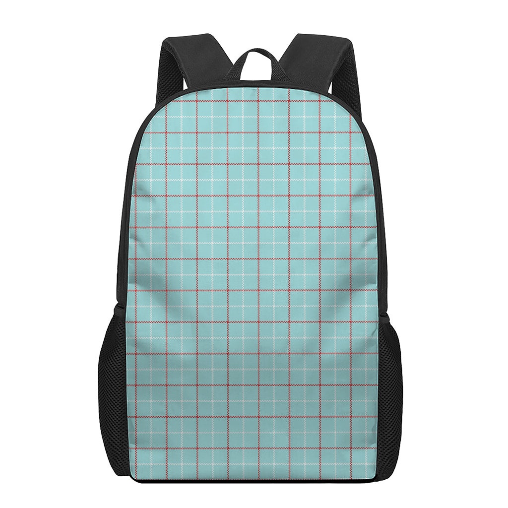 Blue White And Red Tattersall Print 17 Inch Backpack