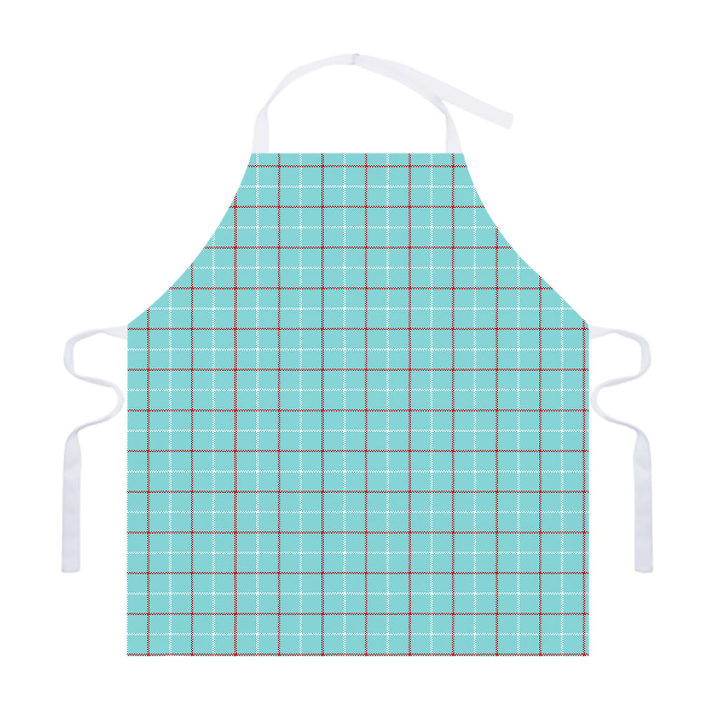 Blue White And Red Tattersall Print Adjustable Apron