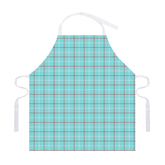 Blue White And Red Tattersall Print Adjustable Apron