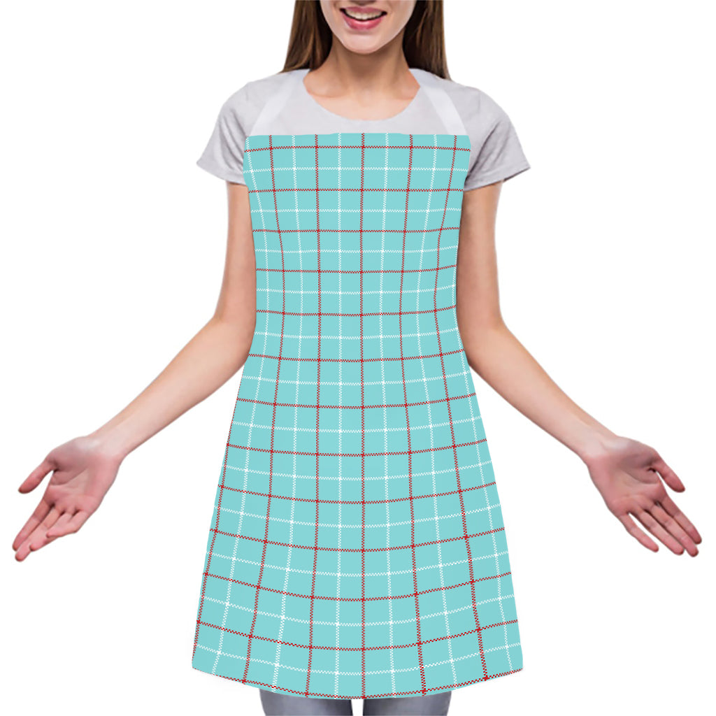 Blue White And Red Tattersall Print Adjustable Apron