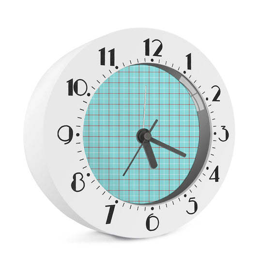 Blue White And Red Tattersall Print Alarm Clock