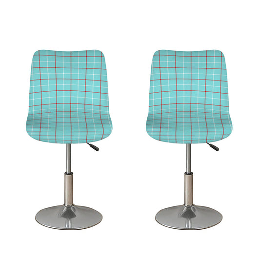 Blue White And Red Tattersall Print Bar Stool Covers