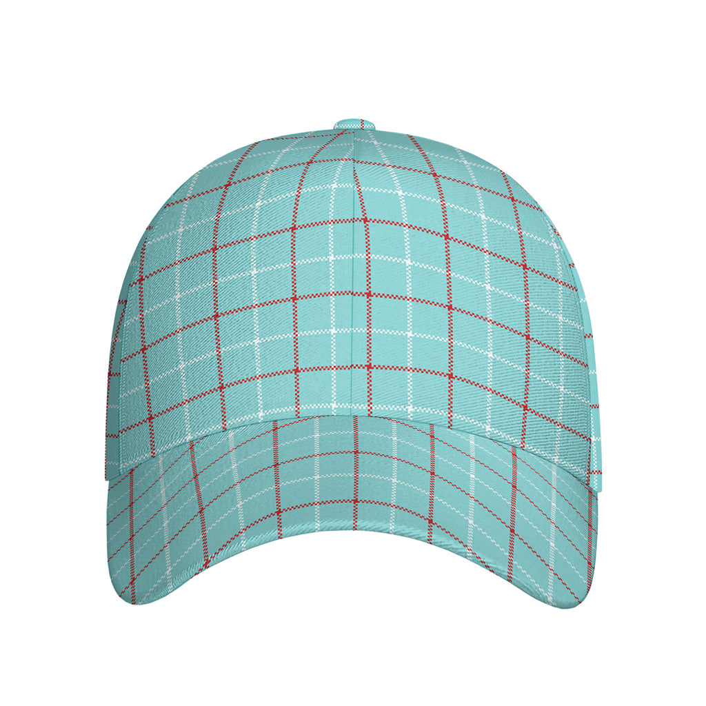 Blue White And Red Tattersall Print Baseball Cap