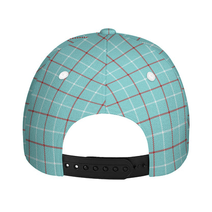 Blue White And Red Tattersall Print Baseball Cap