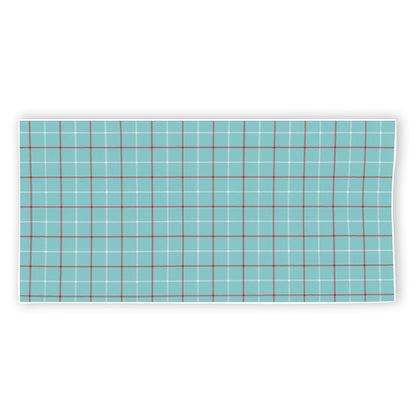 Blue White And Red Tattersall Print Beach Towel