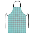 Blue White And Red Tattersall Print Bib Apron With Pocket