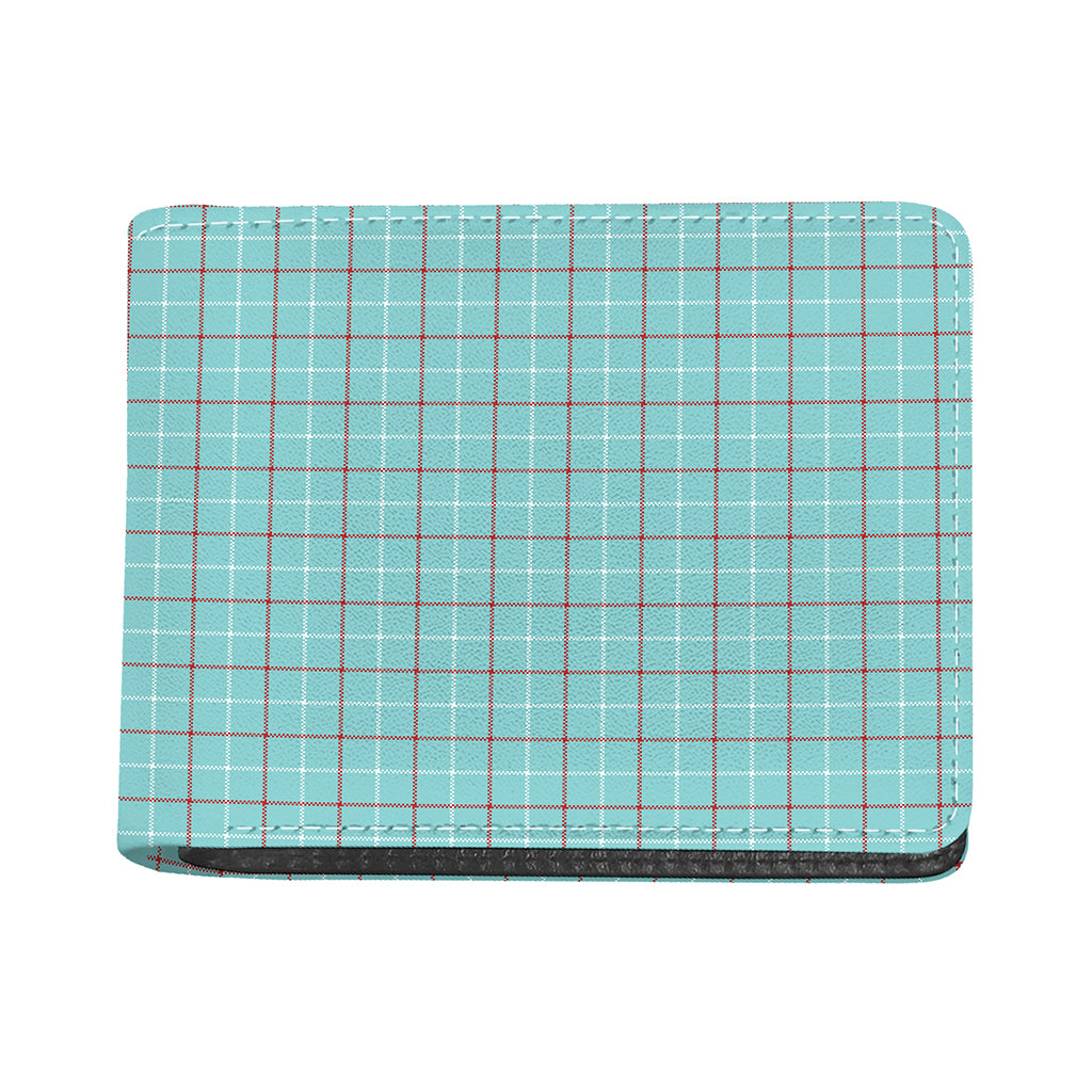 Blue White And Red Tattersall Print Bifold Wallet