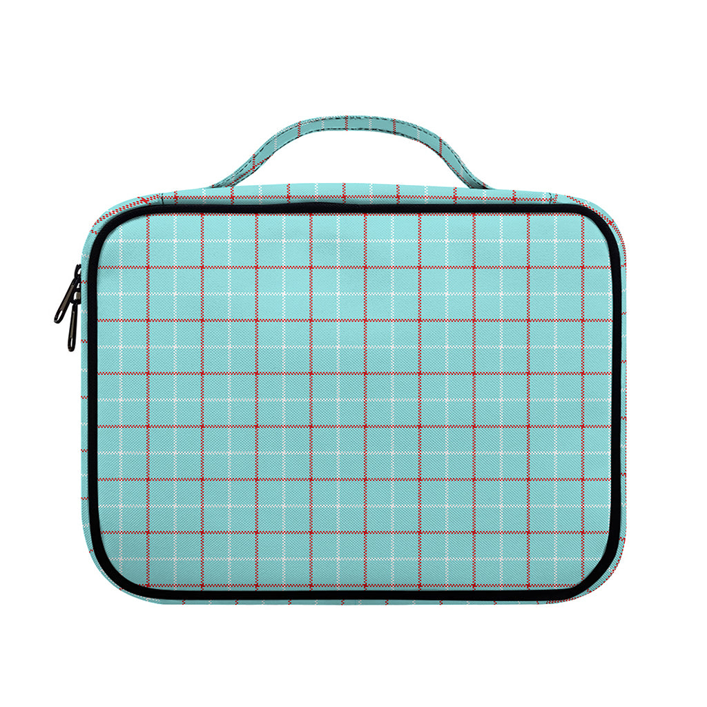Blue White And Red Tattersall Print Briefcase Bible Bag