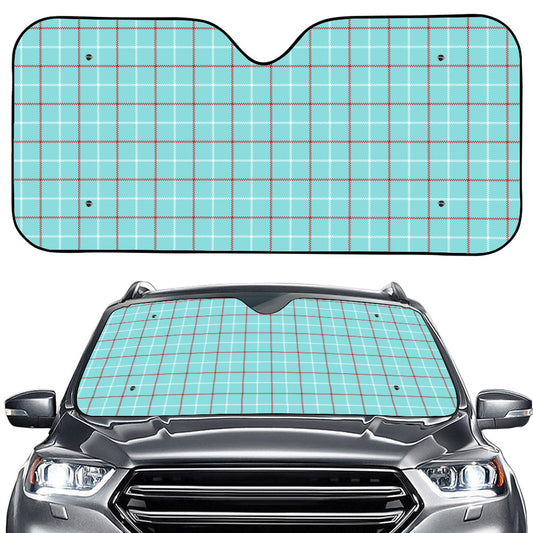 Blue White And Red Tattersall Print Car Windshield Sun Shade