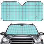 Blue White And Red Tattersall Print Car Windshield Sun Shade