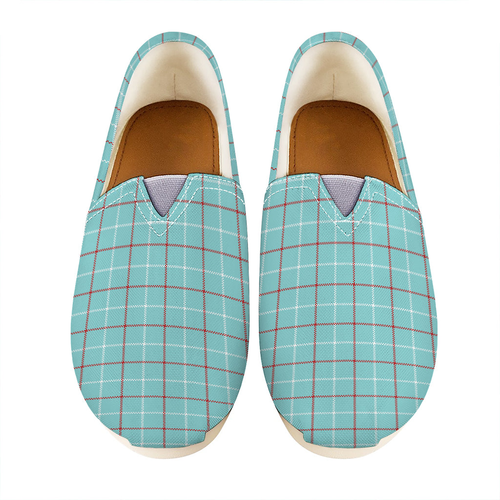 Blue White And Red Tattersall Print Casual Shoes