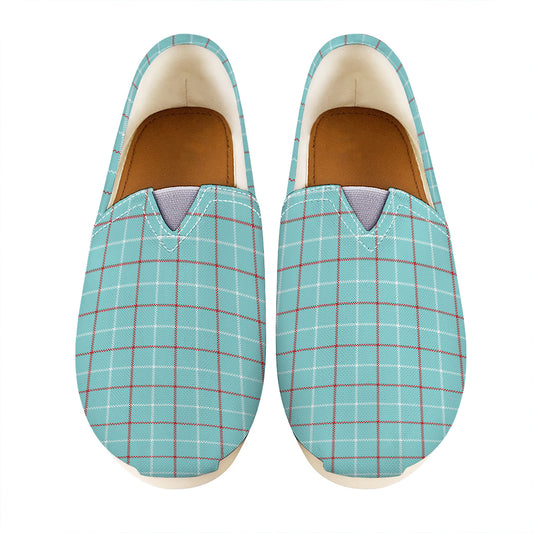 Blue White And Red Tattersall Print Casual Shoes