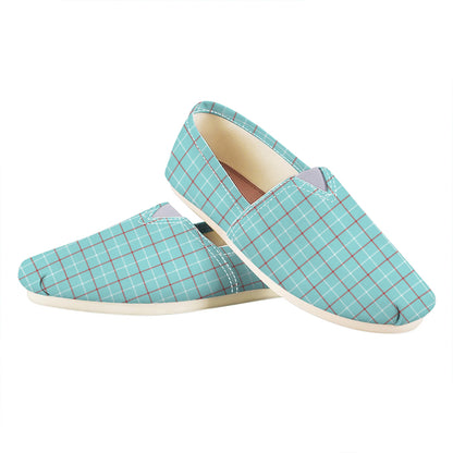 Blue White And Red Tattersall Print Casual Shoes
