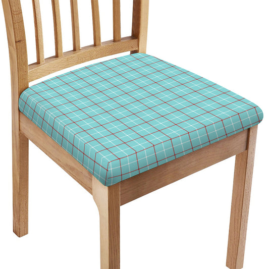 Blue White And Red Tattersall Print Chair Cushion Cover