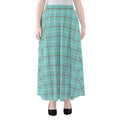 Blue White And Red Tattersall Print Chiffon Maxi Skirt