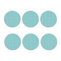 Blue White And Red Tattersall Print Coaster Set