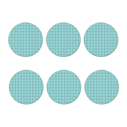 Blue White And Red Tattersall Print Coaster Set