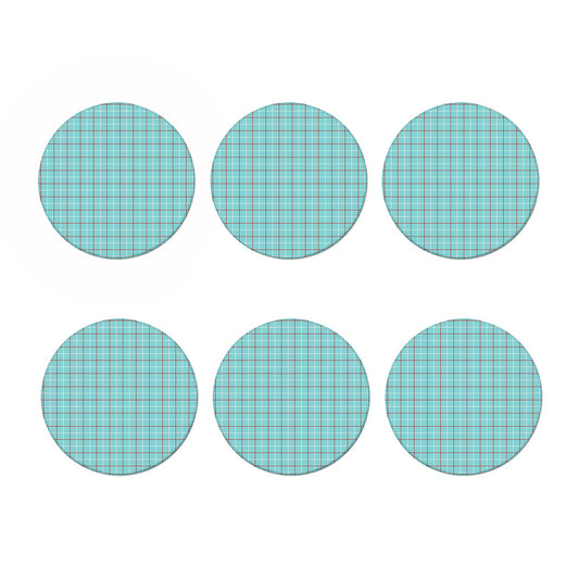 Blue White And Red Tattersall Print Coaster Set