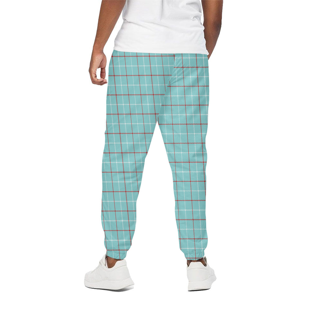 Blue White And Red Tattersall Print Cotton Pants