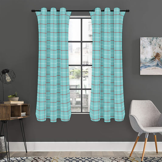 Blue White And Red Tattersall Print Curtain