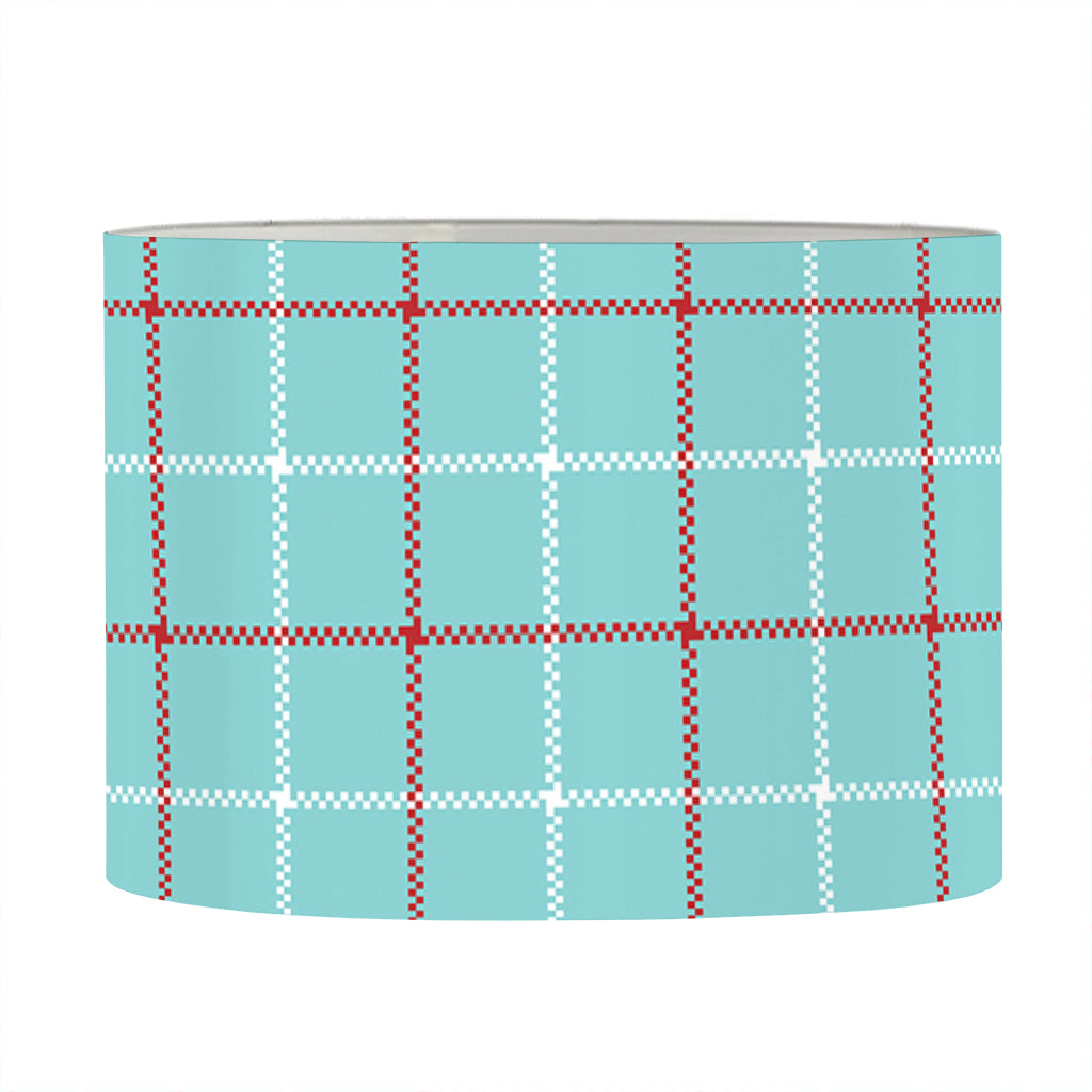 Blue White And Red Tattersall Print Drum Lamp Shade