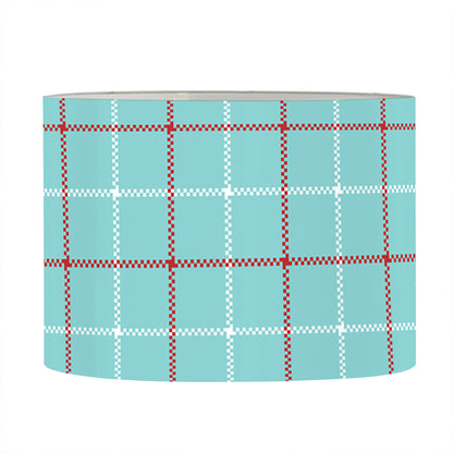 Blue White And Red Tattersall Print Drum Lamp Shade