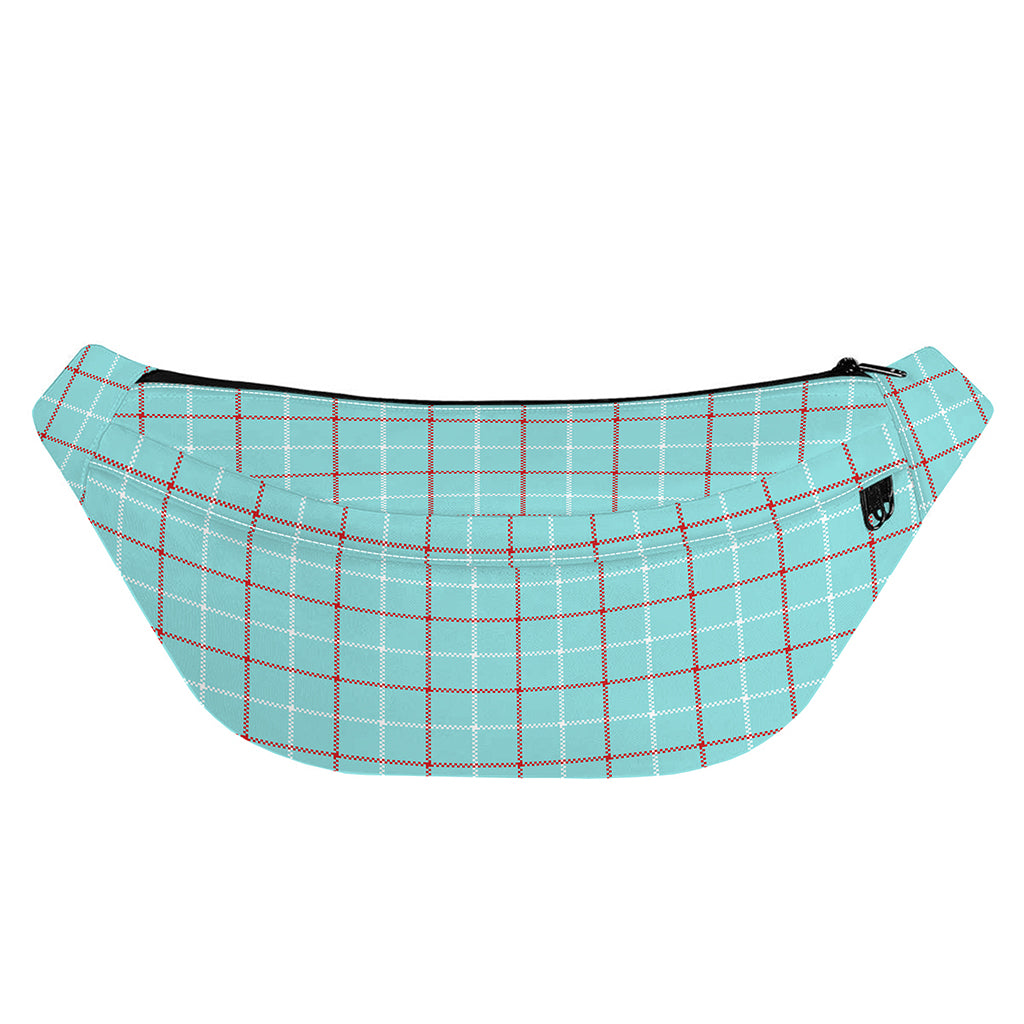 Blue White And Red Tattersall Print Fanny Pack