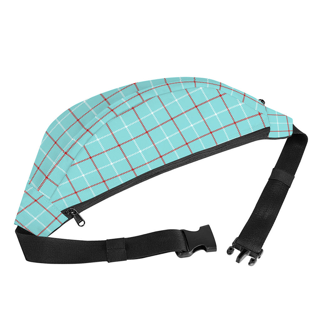 Blue White And Red Tattersall Print Fanny Pack