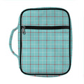 Blue White And Red Tattersall Print Front Pocket Bible Bag