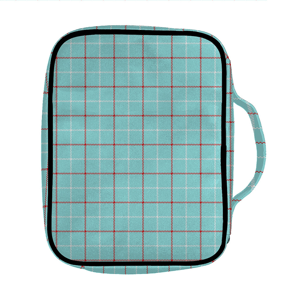 Blue White And Red Tattersall Print Front Pocket Bible Bag