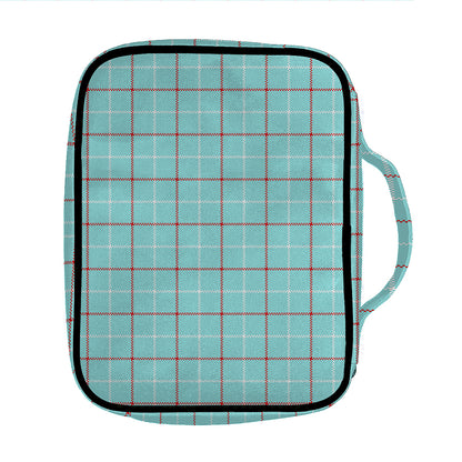 Blue White And Red Tattersall Print Front Pocket Bible Bag