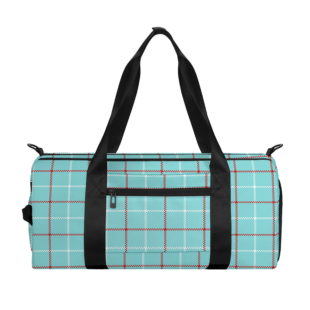 Blue White And Red Tattersall Print Gym Bag