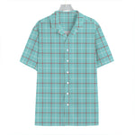 Blue White And Red Tattersall Print Hawaiian Shirt